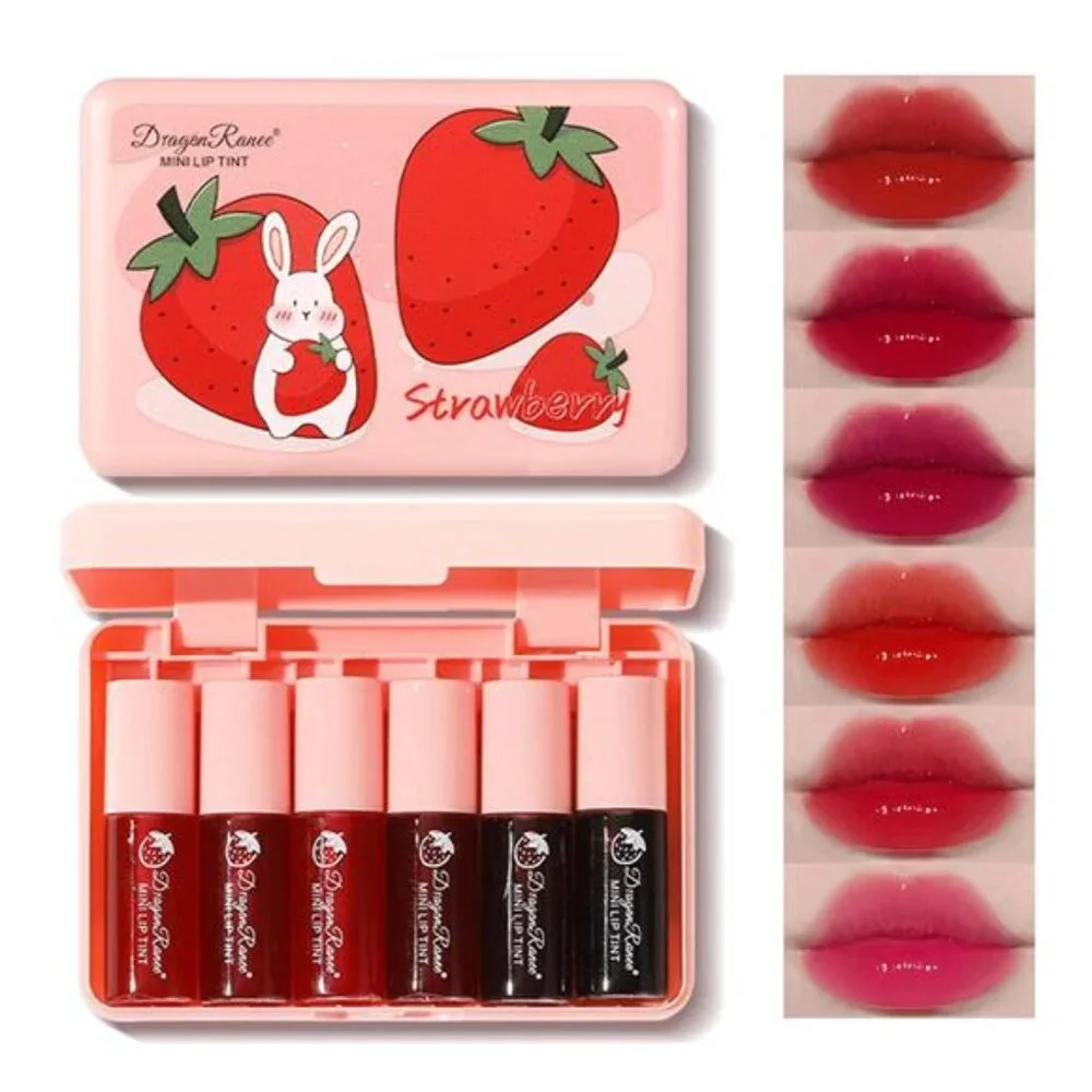 6 Colors Lip Tint Stain Mini Liquid Lipstick, Korean Lip Gloss Moisturizing - Picture 1 of 7